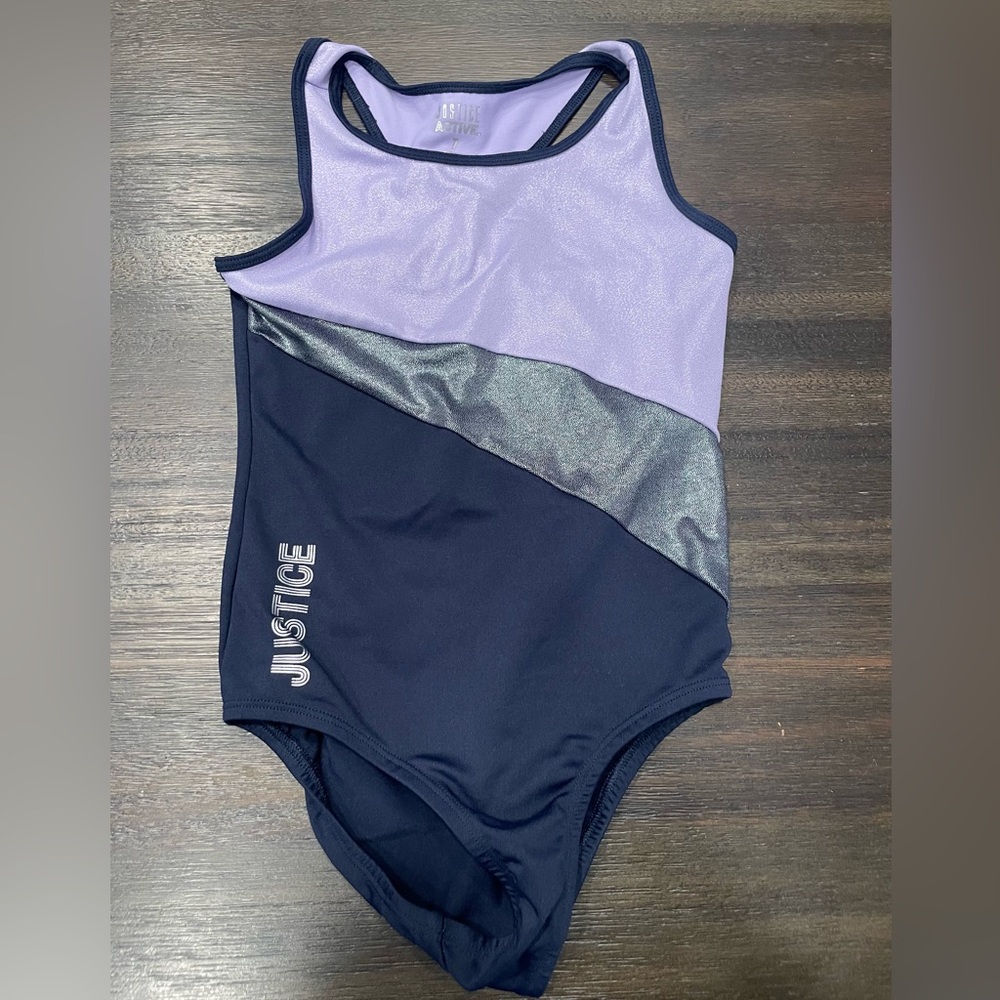Justice Active Metallic Purple Top